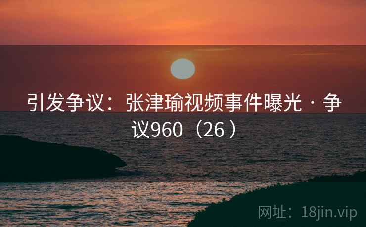 引发争议：张津瑜视频事件曝光 · 争议960（26 ）